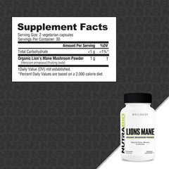 NutraBio-Organic Lions Mane 500mg