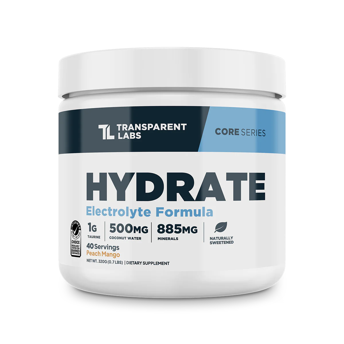 Transparent Labs Hydrate V3 | Sugar-Free Electrolyte Powder